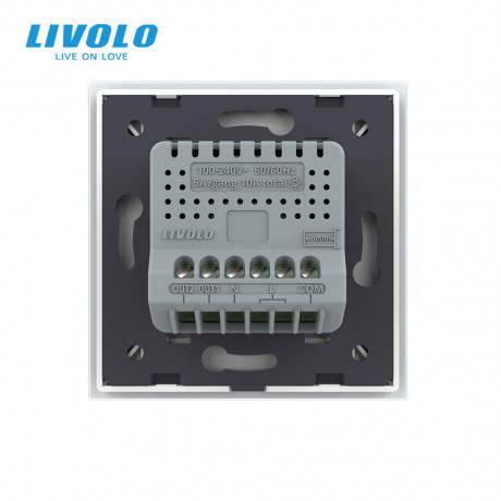 Умный сенсорный Wi-Fi проходной выключатель 2 сенсора Livolo белый стекло (VL-C7FC2SNY-2G-WP)