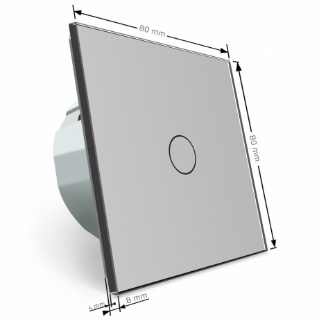 Сенсорная кнопка 1 сенсор Импульсный выключатель Мастер кнопка Livolo серый стекло (VL-C701H-15)