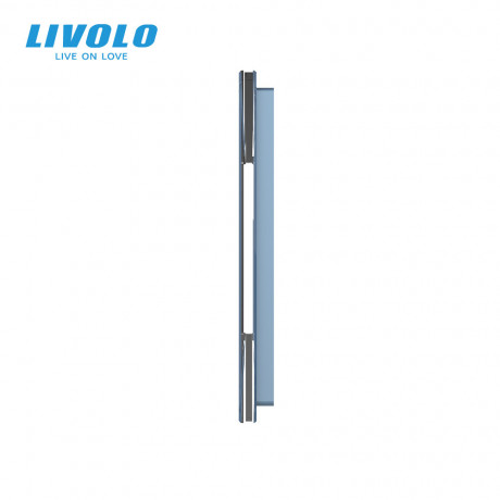 Сенсорная панель выключателя Livolo 3 канала (1-1-1) голубой стекло (VL-C7-C1/C1/C1-19)