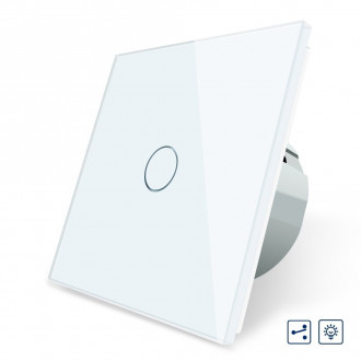 Сенсорная кнопка Livolo для проходного димера цвет белый материал стекло (VL-C701H-11)
