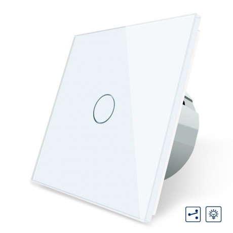 Сенсорная кнопка Livolo для проходного димера цвет белый материал стекло (VL-C701H-11)