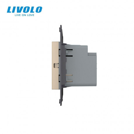 Механизм сенсорный проходной выключатель Sense 1 сенсор Livolo золото (782000313)