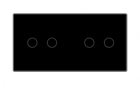 Сенсорная панель для выключателя 4 сенсора (2-2) Livolo черный стекло (C7-C2/C2-12)