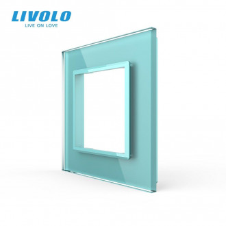 Рамка розетки 1 место Livolo зеленый стекло (C7-SR-18)