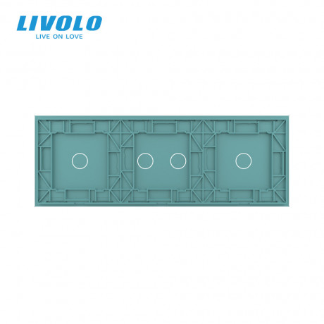 Сенсорная панель выключателя Livolo 4 канала (1-2-1) зеленый стекло (VL-C7-C1/C2/C1-18)
