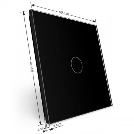 Сенсорная панель для выключателя 1 сенсор (1) Livolo черный стекло (VL-P701-2B)