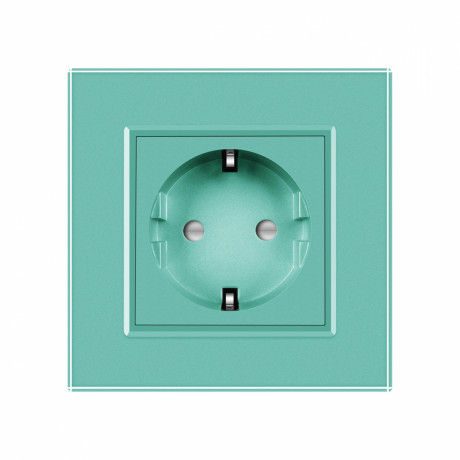Розетка с заземлением Livolo зеленый стекло (VL-C7C1EU-18)