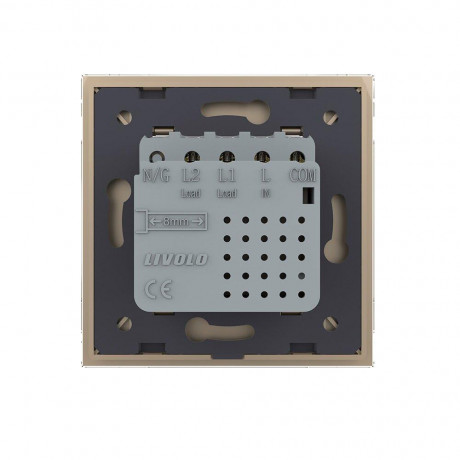 Сенсорный проходной выключатель Sense 2 сенсора Livolo золото (722000413)