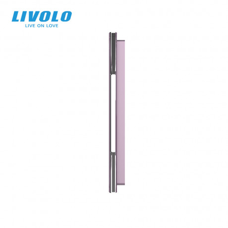 Сенсорная панель выключателя Livolo 4 канала (1-2-1) розовый стекло (VL-C7-C1/C2/C1-17)